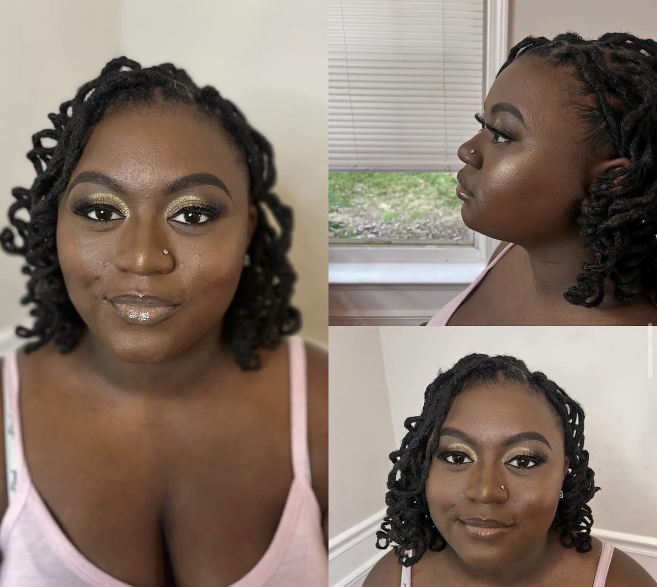 Golden cut-crease event makeup
